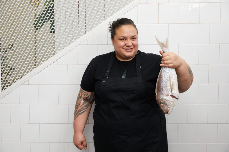 Chef Amber and raw fish